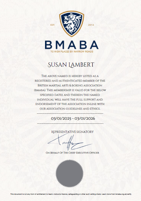 BMABA Membership Certificate